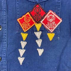 Boy Scouts of America Uniform Shirt Kids Blue Cub Scout Patches Vintage Outdoors