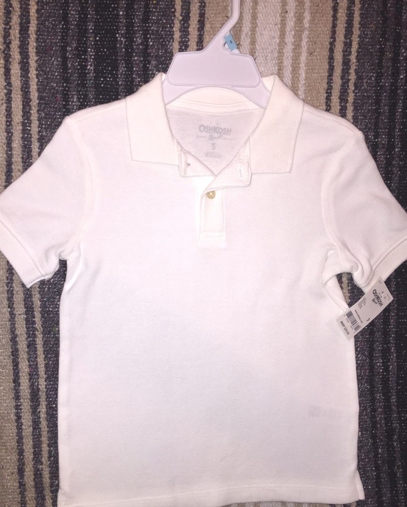 NWT OshKosh B’gosh White Short Sleeve Polo School Uniform T-shirt Size 5
