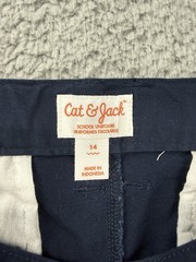 2x Cat & Jack Boys 14 Blue Flat Front School Uniform Chino Shorts