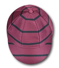 Maroon & Navy Blue Venetian Stripe Wool Worsted School Uniform / Rowing Cap