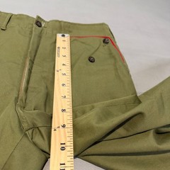 VTG Boy Scouts of America BSA Olive Union Made Uniform Pants Red Trim Kids 28×27