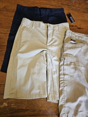 Lot Of 5 School Uniform Navy Khaki Shorts (Dockers, George, Old Navy, )