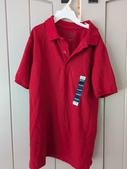 2x IZOD Boys size M 10/12 polo Shirts. Red And White. Boys M 10/12 Gildan Blue T