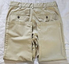 George 30 X 22 Khaki Flat Front Uniform Pants Mens Boys Husky Slacks