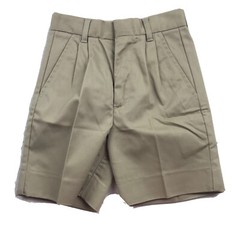 Authentic School Uniform Shorts Boys 6 Beige Elastic Waist Pleated Front NWT