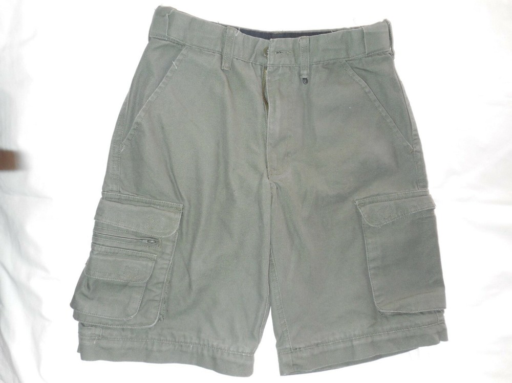 Official Boy Scouts Of America Green Canvas Cargo Uniform Shorts Youth Size 10