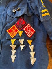VINTAGE Cub Scouts BSA Shirt Youth Small Blue Official Uniform Patches Pins 60s