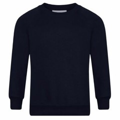 BOYS GIRLS NEW SCHOOL UNIFORM PLAIN NAVY BLUE ROUND NECK SWEATSHIRT AGE 1 TO 14