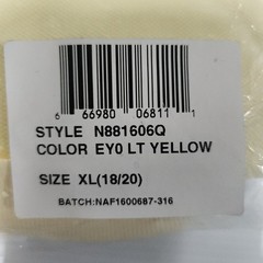 Nautica School Uniform Youth Polo Shirt Xl 18/20 Cotton Blend Light Yellow 138