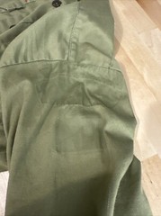 Boy Scouts of America Uniform Shirt Long Youth Large Green Collarless VTG Damage