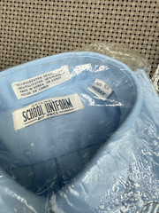New 2 LOT Boys SCHOOL UNIFORM FORMAL BLUE LONG sleeve BUTTON DOWN Shirts 14H-16H