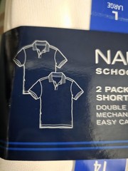 Boys Nautica School Uniform 2 Pack Short Sleeve Polo White Size L (14/16) NWT