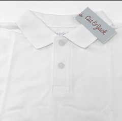 Cat & Jack Boys Size L 14 Husky School Uniform Polo Shirt Collar White