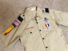 VTG Boy Scouts of America Shirt Button Up 1984 Youth Size 16 Patches Tan 1980s
