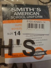Boys’ Flat Front Twill Uniform / Dress Pants – Khaki, 14 (Big Boys)