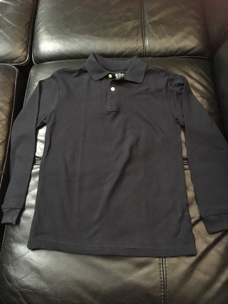  Izod Boys Navy blue Long sleeve polo   Size M(10/12)