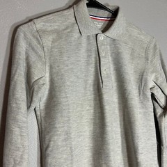 French Toast Uniform Polo Shirt Long Sleeve Gray School Top Kids L