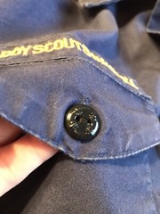 Youth Large Vintage BSA Boy Scouts of America Short Sleeve Shirt USA Navy Blue