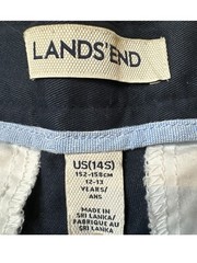 Lands’ End Boy’s Navy Blue Uniform Shorts Size 14 Slim 9.5” Inseam EUC