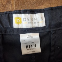 Dennis Boys 14 Husky Black Uniform Shorts Flat Front School Dress