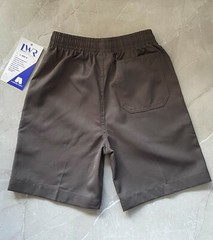 BNWT Boys Sz 12 LW Reid Brand Dark Grey Gaberdine Elastic Waist School Shorts