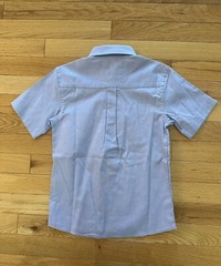 Nautica boys Button Down Shirt Blue Oxford Size 6 L Short Sleeve