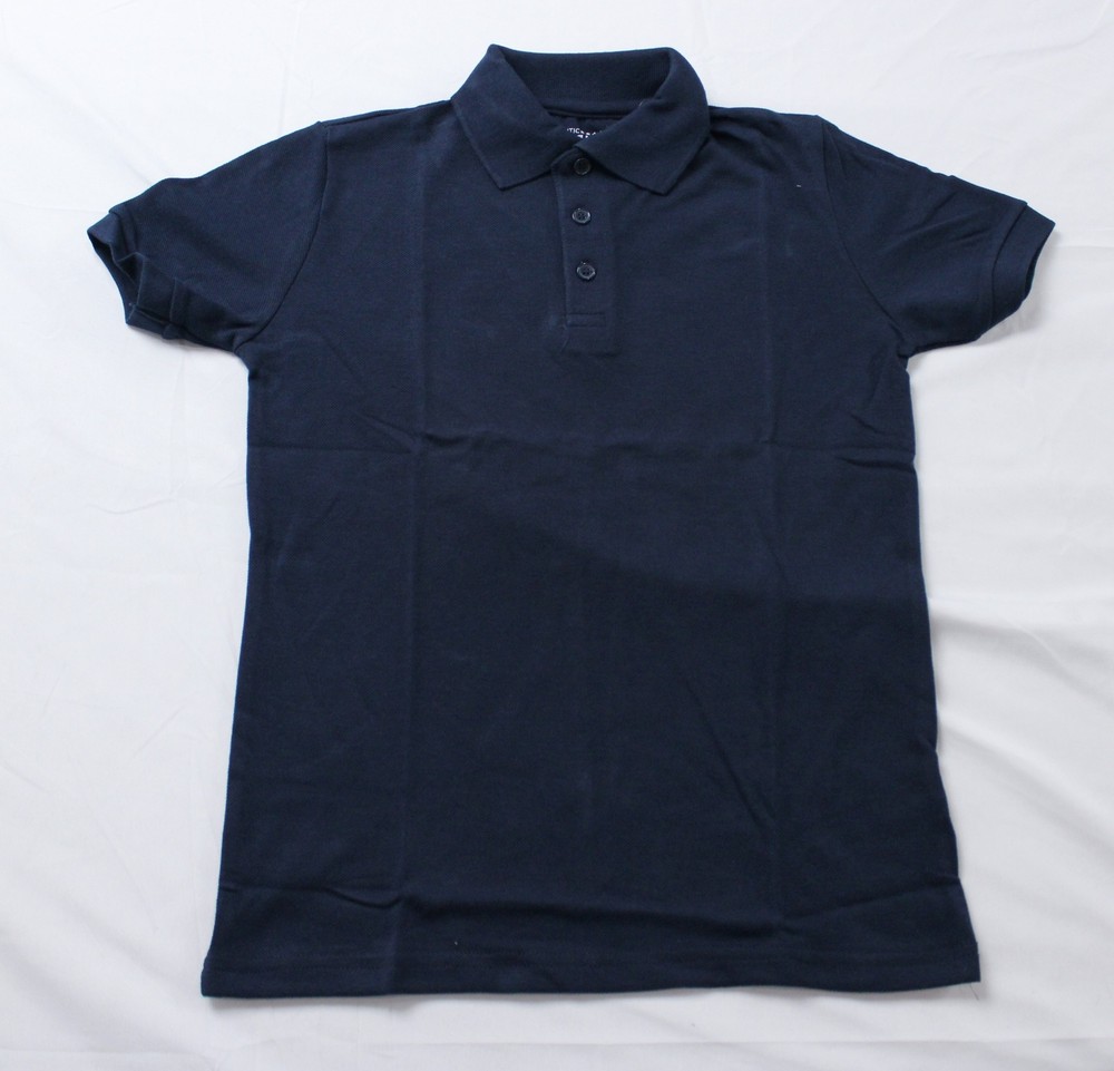 Galaxy By Harvic Boy’s S/S School Uniform Polo Shirt EJ2 Navy Blue Size 7 NWT