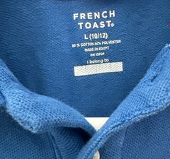 French Toast Blue Uniform Shirt Long Sleeve Sz L 10/12