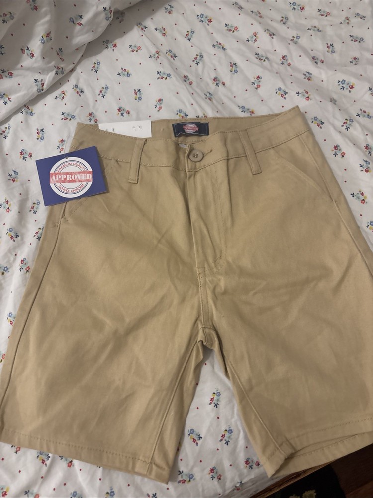 New Flat Front Short Size 8 Tan School Uniform Approved Khaki
