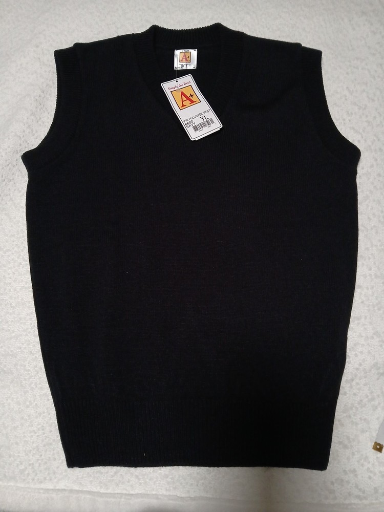 A+ Navy School Vest Uniform Sleeveless Blue Youth Large New With Tags