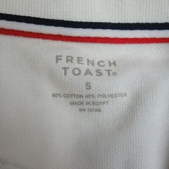 French Toast Boys Size S Short Sleeve School Uniform Collared Polo Shirt White
