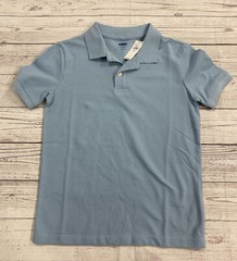 Old Navy Short Sleeve Polo Stretch School Uniform Shirt Size M(8) Light Blue