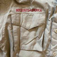BOY SCOUTS Of America Long Sleeve Uniform Shirt BSA Scout Youth Large & Patches