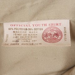 Vintage Boy Scouts of America Shirt Youth Large Tan Long Sleeve Uniform USA 90s