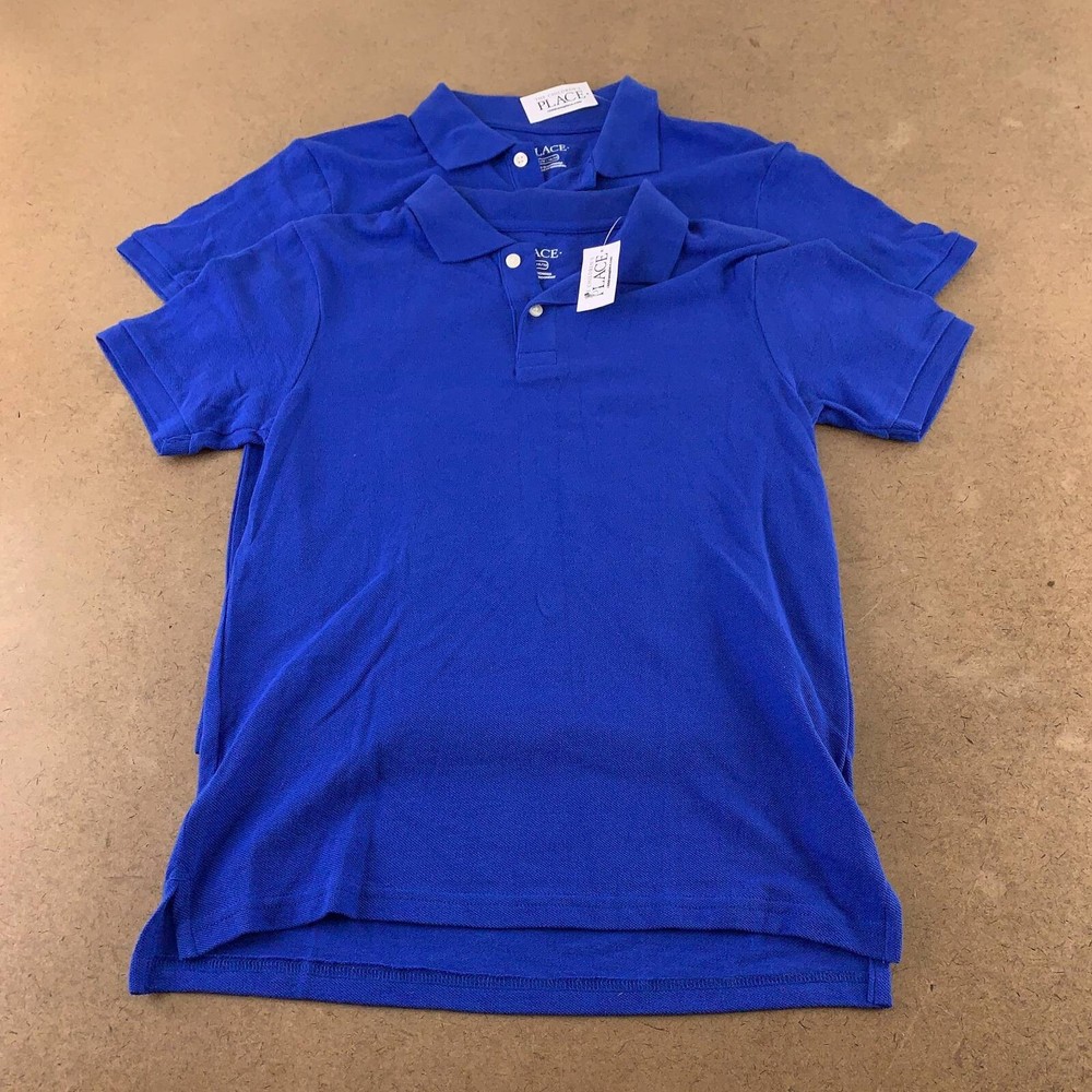 The Children’s Place Boys Polo Shirt Lot Of 2 Renew Blue Short Sleeve L New