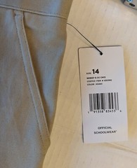 NEW Unisex French Toast School Wear Khaki Pants Size 14 28″ Waist Adjustable