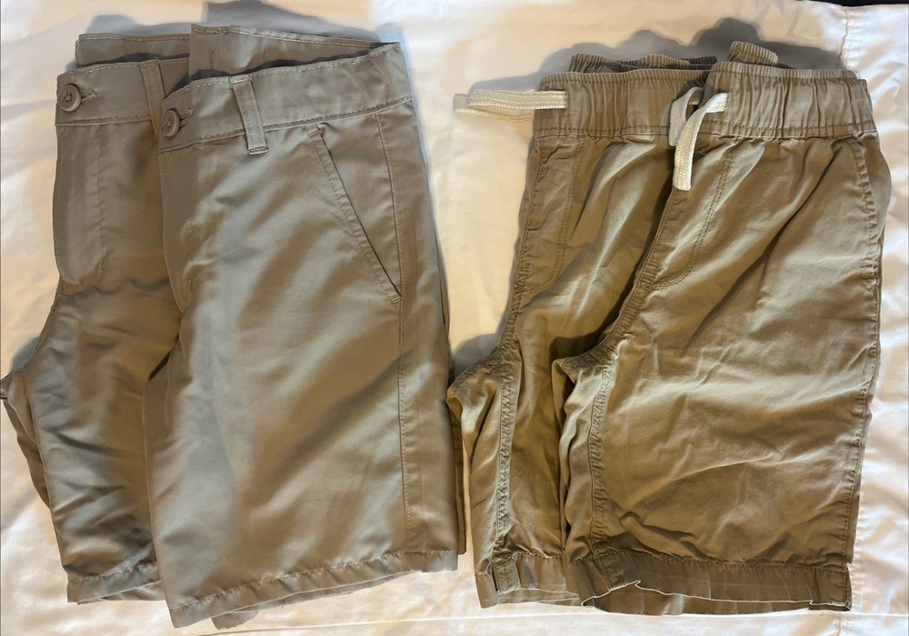 Lot Of 4 Nautica & Place Boys School Uniform Khaki Shorts Size 8 Preppy