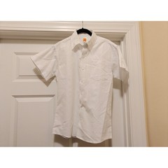 A+ School Apparel Boys White Short Sleeve Button Down Oxford Uniform Shirt 16