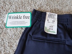 boys girls school uniform pants navy blue with pockets, easy care wrinkle free