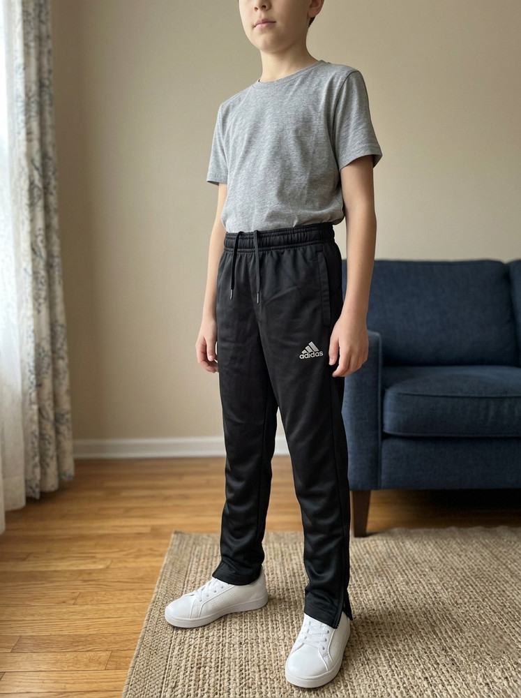 Adidas Original Junior Track Pants Black 9-10Y UK US S 140cm Zip Ankle Unisex