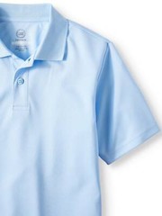 Wonder Nation Boys SIZE S BLUE Uniform Short Sleeve Performance Polo –D8–