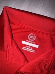 Wonder Nation Boys Red Polo Shirt S (6-7) Polyester Uniform Short Sleeve