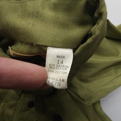 Vintage ~70s USA Boy Scouts Of America Boys Uniform Shirt Youth 14 Green BSA