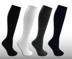 6 Pairs Of Cotton Knee High Socks For School (4 Colours / 4 Sizes)
