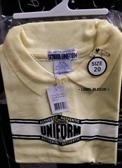 Authentic School Uniform Boys Long Sleeve Polo Shirt, Yellow Size 20