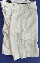 ‘FADED GLORY’ BOYS’ SIZE 5 BEIGE CARGO SHORTS W/ ADJ WAIST