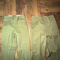 Lot of 2 Vintage Boy Scouts of America Uniform Pants Trousers Talon Zip Green