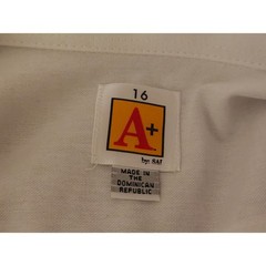A+ School Apparel Boys White Short Sleeve Button Down Oxford Uniform Shirt 16