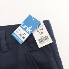 Unik School Uniform Pants Boys Size 18 Navy Blue Adjustable Waist NWT New