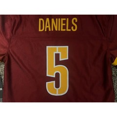 NFL Youth Large (12/14) Washington Commanders #5 Jayden Daniels Jersey